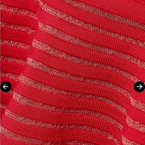 NWT $1690 Herve Leger Fluted Metallic-Trimmed Bandage Midi Dress size M - Picture 7 of 17